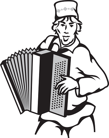Silhouette Of Accordion Art Clip Art, Vector Images ...