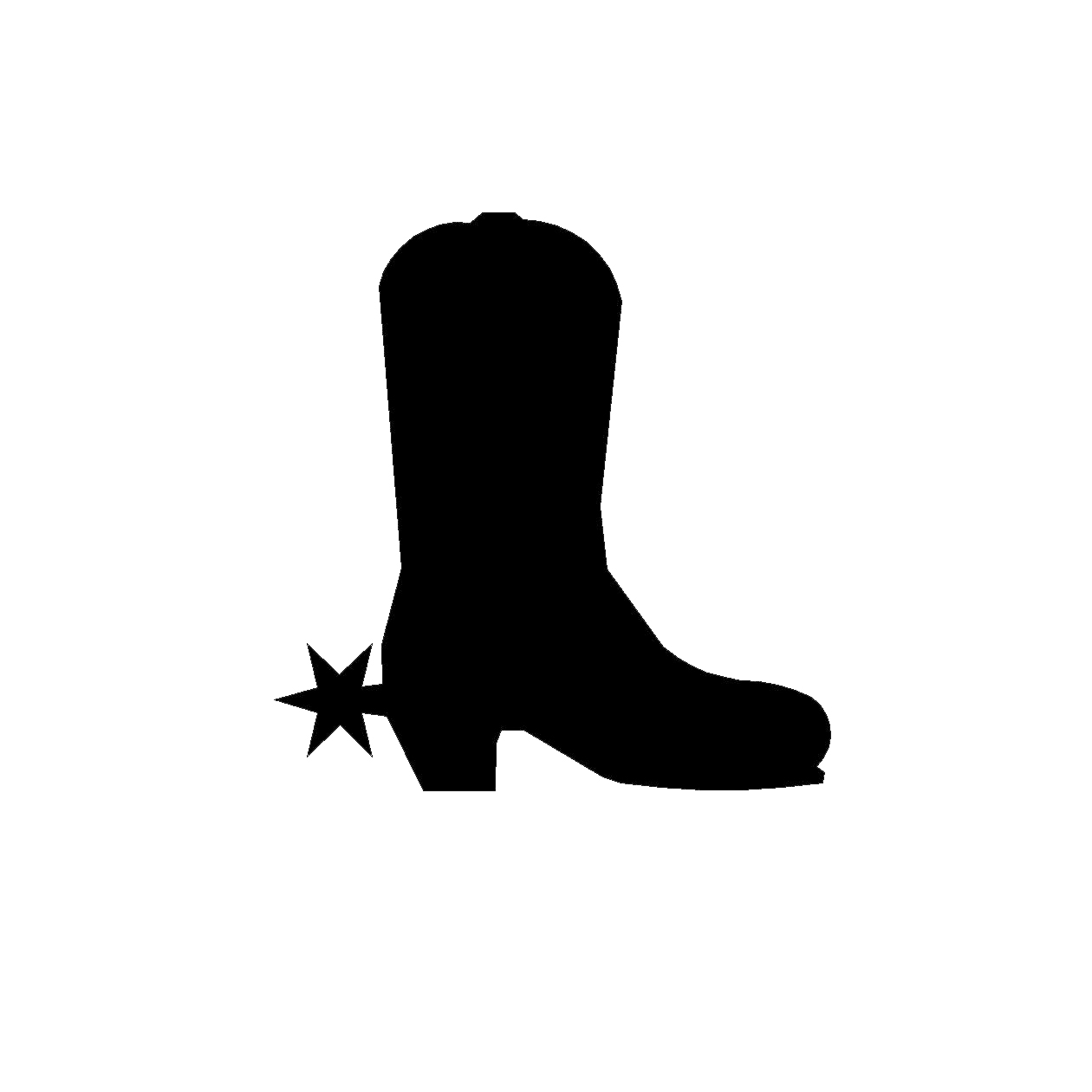 Cowboy boot silhouette clipart