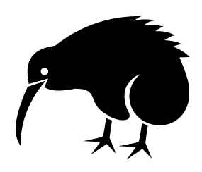 Kiwi bird clipart black and white
