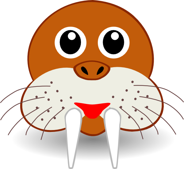 Cartoon Walrus Face Clip Art - vector clip art online ...