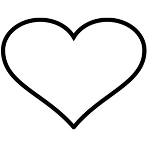 Pink heart outline clipart black and white