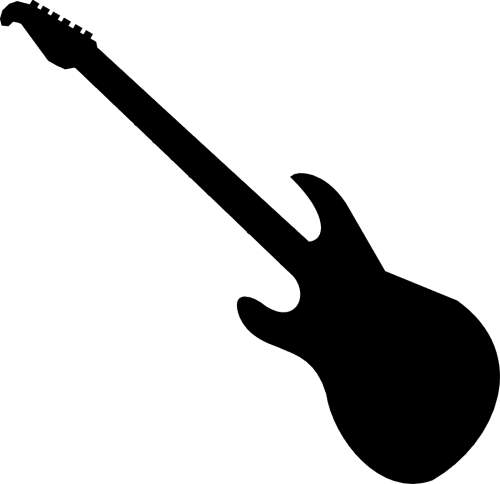 Guitar Black And White Clipart