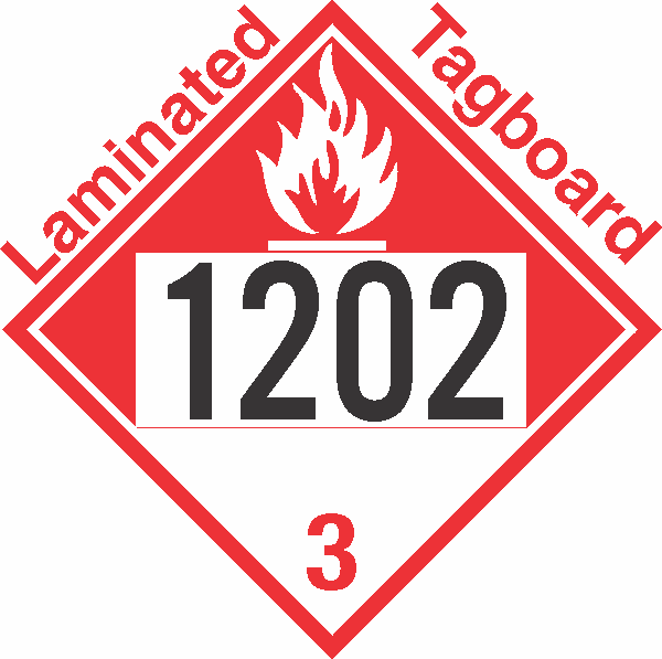 Combustible Class 3 UN1202 Tagboard DOT Placard