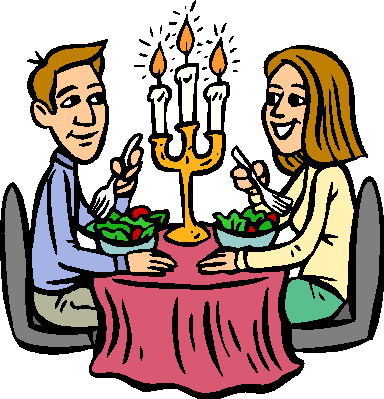 Dinner at a restaurant clipart