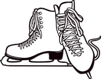 Figure skating clipart black and white