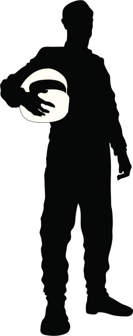 Person standing with car silhouette clipart