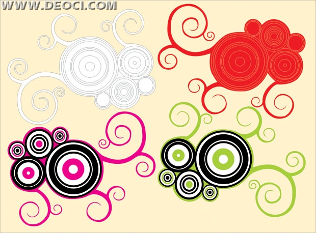 Vector multicolored circle pattern design material CDR vineDeoci ...