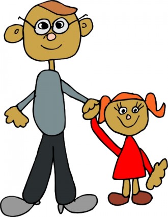 Clipart of father and daughter