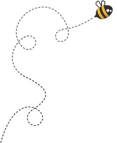 Buzzing bee dashed line clipart