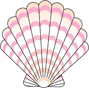 Pink open seashell clipart