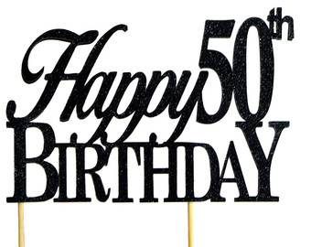 happy 50th birthday clip art black and white