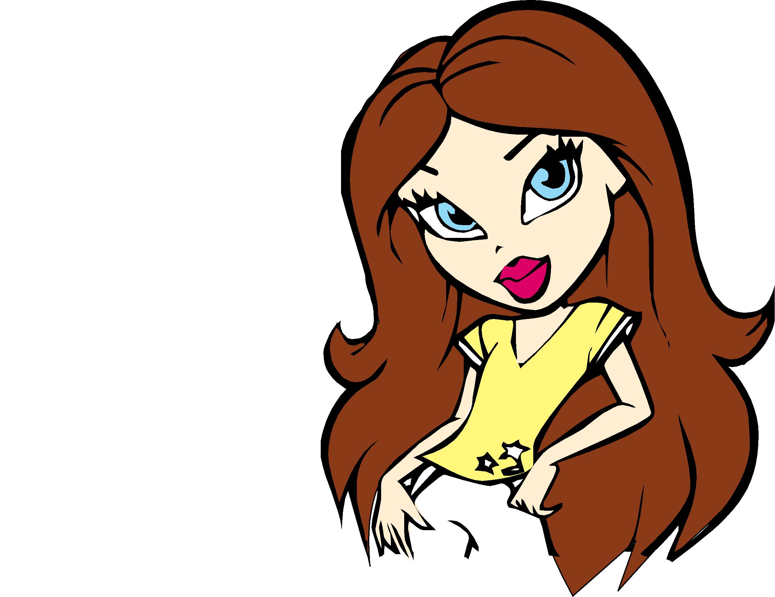 cute-cartoon-fashionable-girly-girl-free-vector-4vector-clipart