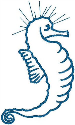 Animals Embroidery Design: Seahorse Outline from Hirsch
