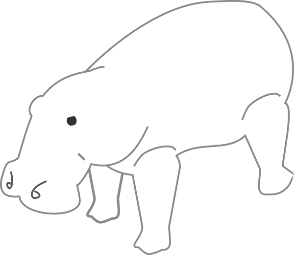 Hippo Outline Animal clip art - vector clip art online, royalty ...