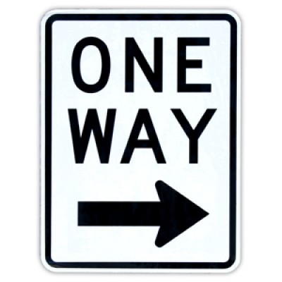 R6-2R One Way Traffic Sign - Vertical - Right