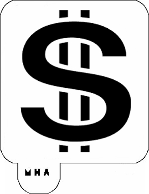 MR. HAIR ART STENCIL - DOLLAR SIGN 2