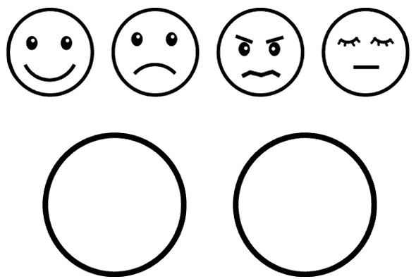 Happy face and sad face clipart