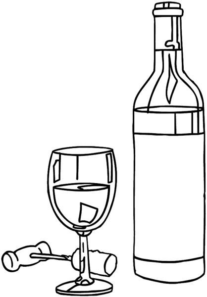 Wine Bottle Line Drawing