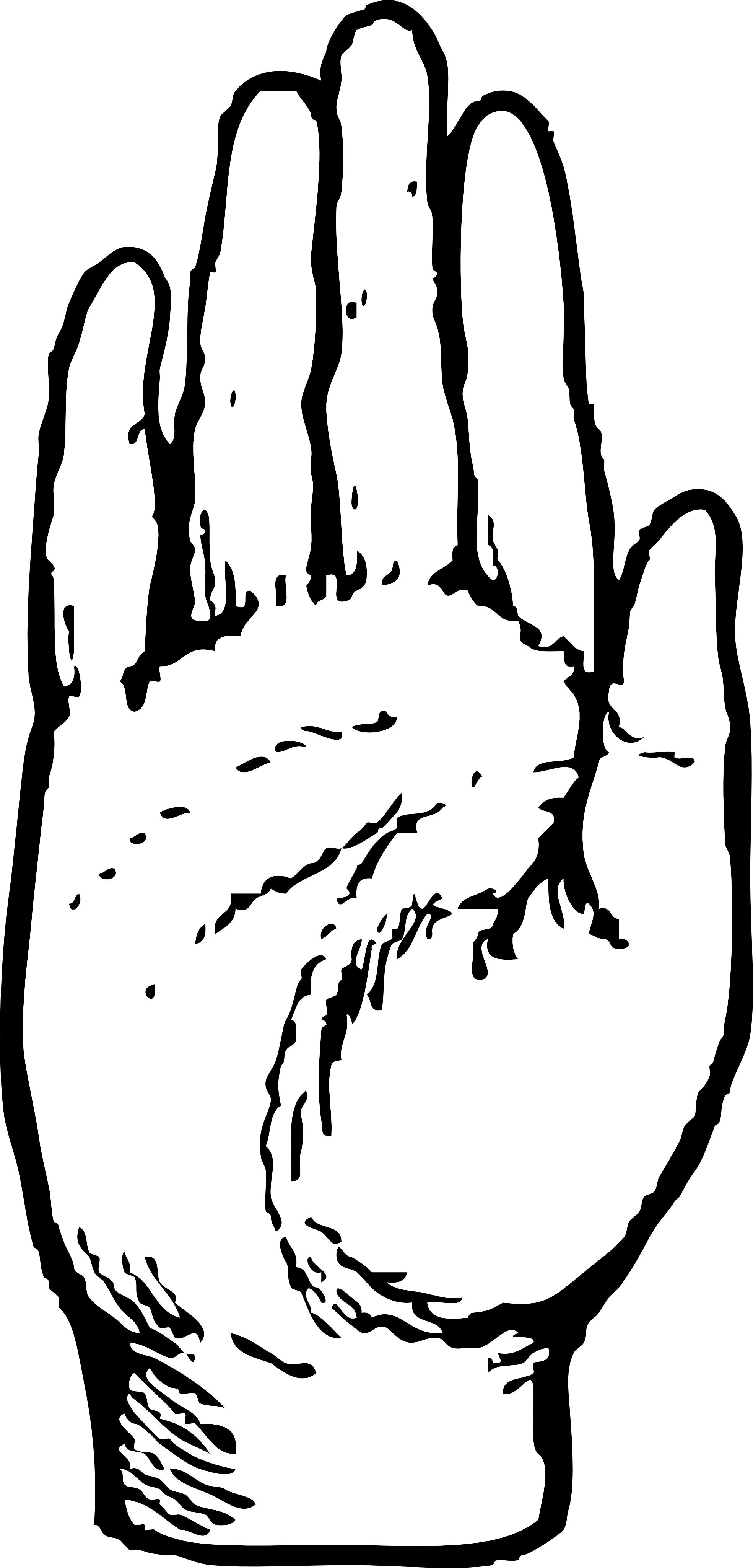 Open right hand clipart