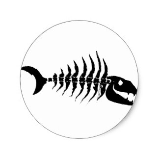 Fish Skeleton Stickers | Zazzle