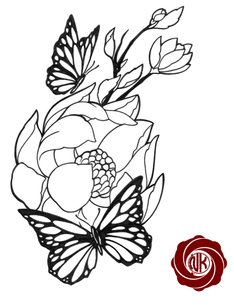55+ Butterfly Flower Tattoos