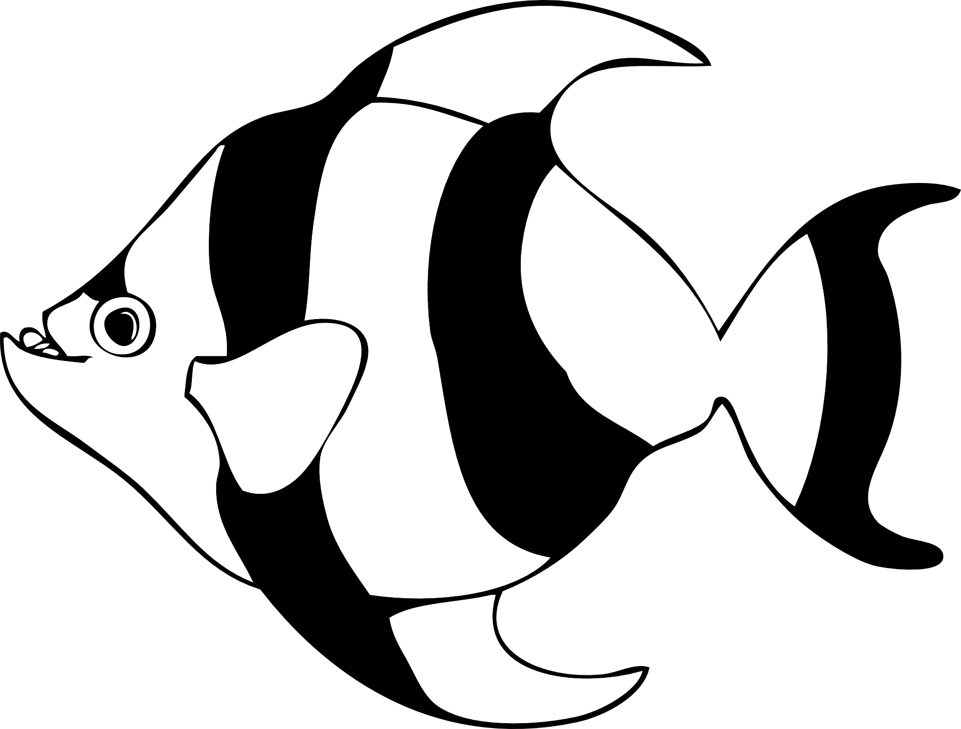 Fish black and white image - ClipartFox