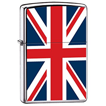 Amazon.com: Zippo "United Kingdom Flag" High Polish Chrome Lighter ...