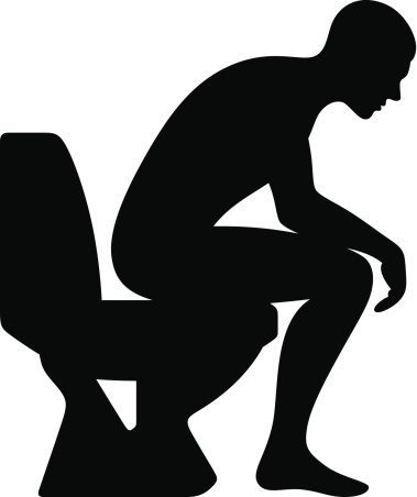 Clipart silhouette man toilet