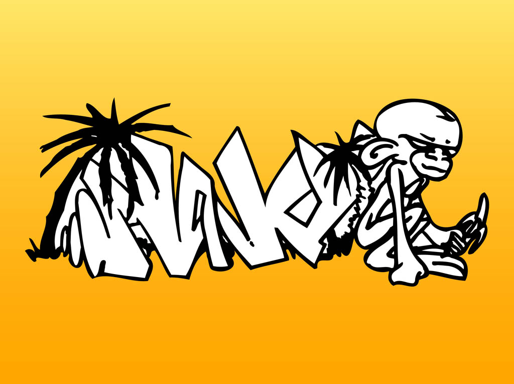 Monkey Graffiti Piece Vector Art & Graphics | freevector.com