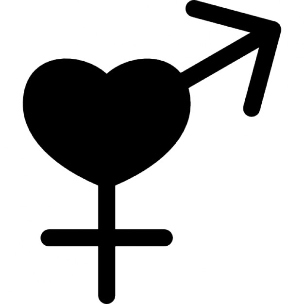 Heart with female and male signs Icons | Free Download