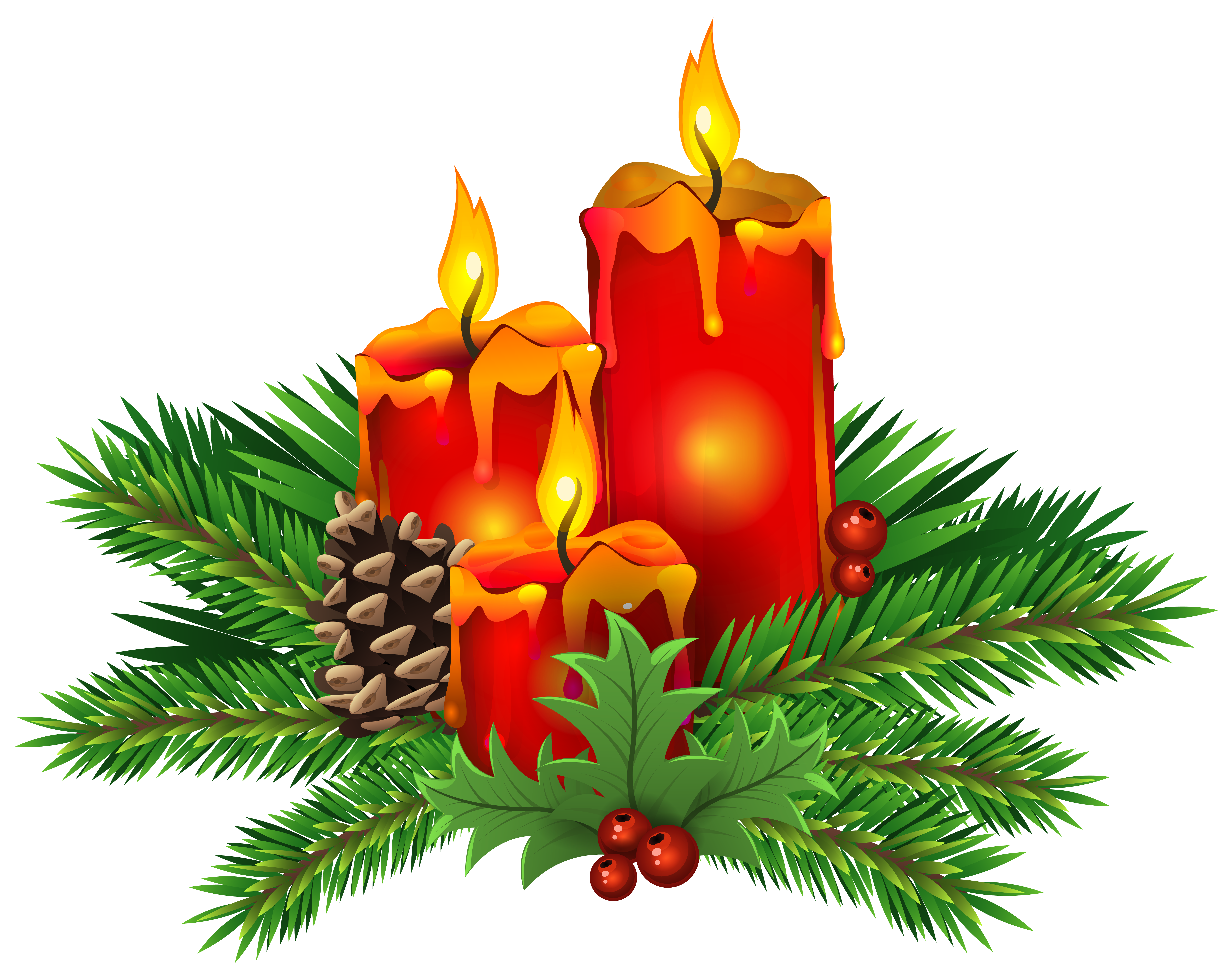 Christmas Candles PNG Clip Art Image