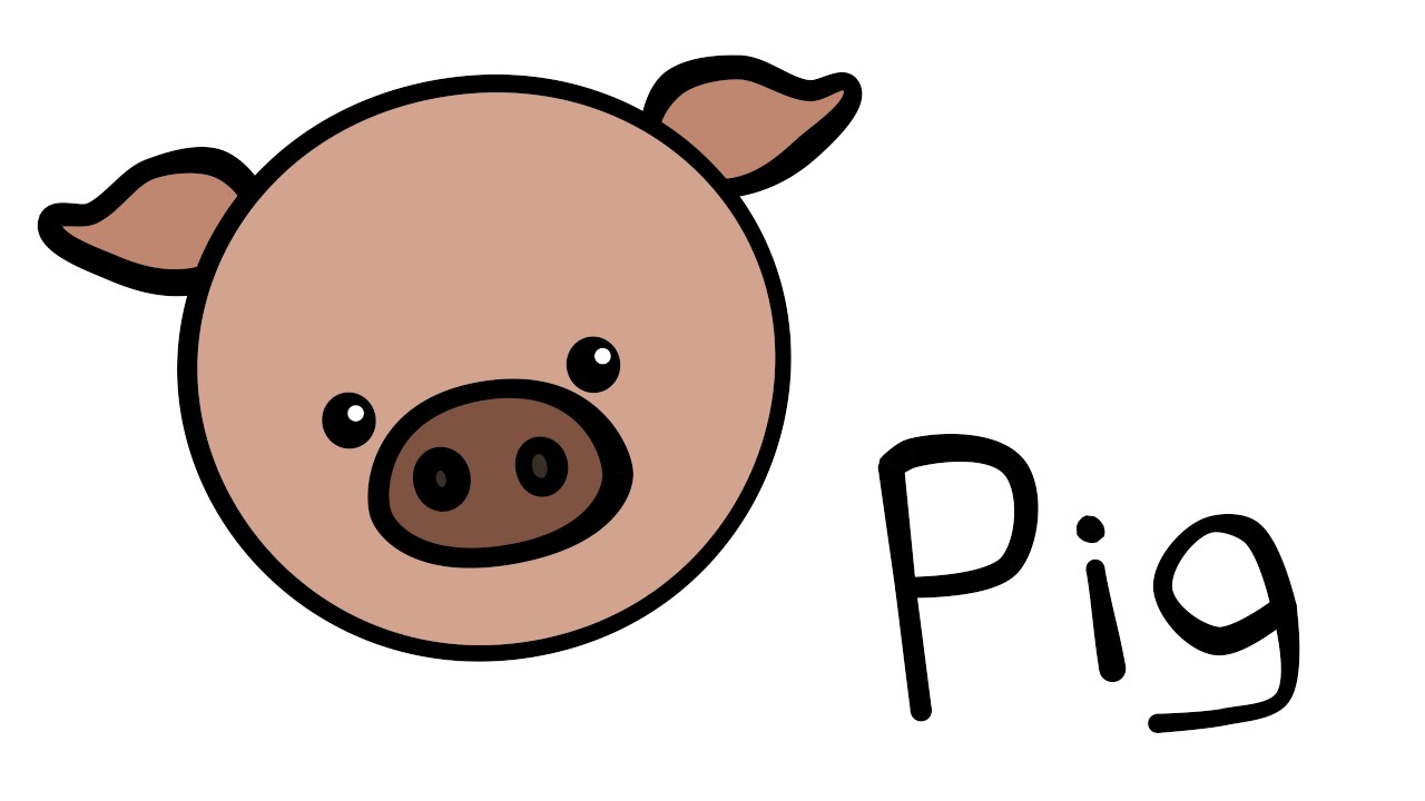 Easy Cute Pig Drawings Clipart Best