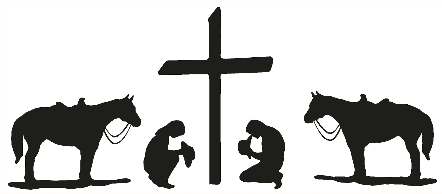 Kneeling at the cross clipart