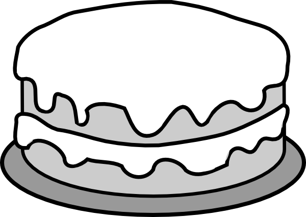 Slice Of Cake Clipart Black And White - Free ...