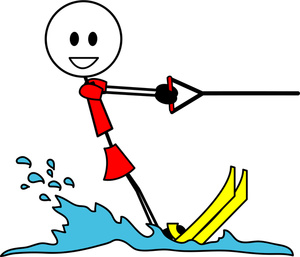 Water skiing activities cartoon clipart