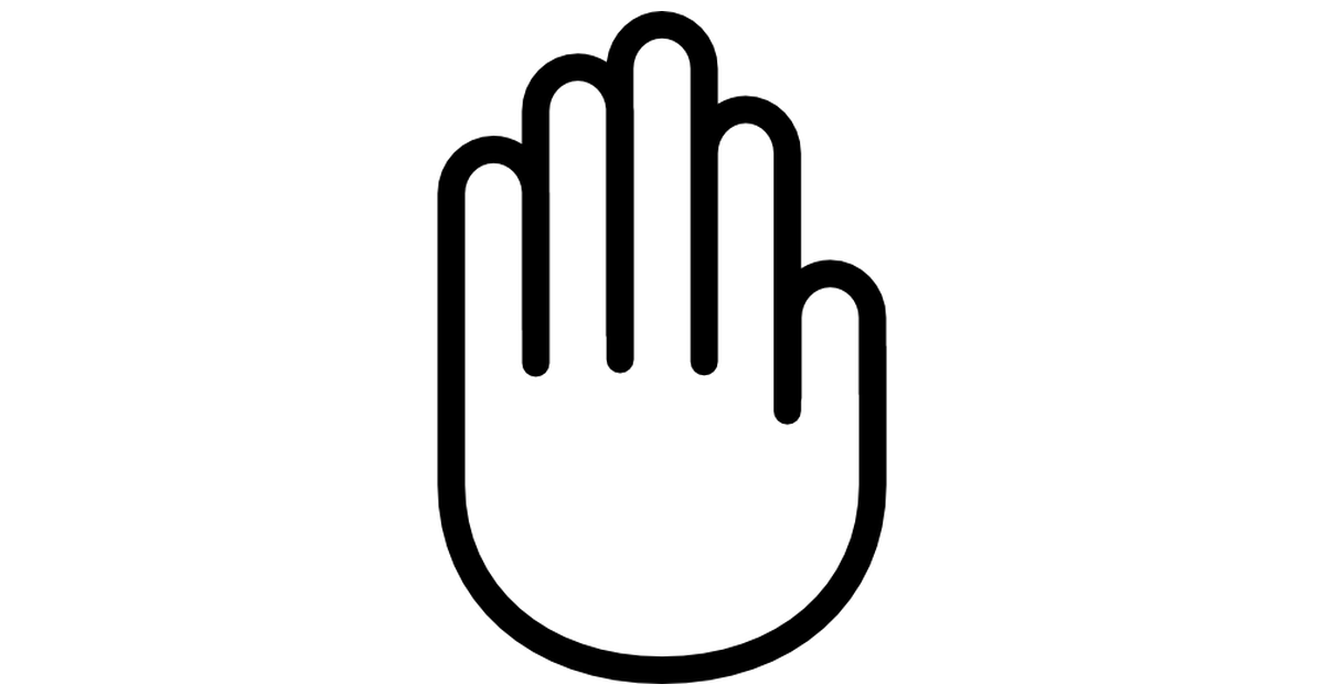 Hand showing palm outline - Free gestures icons