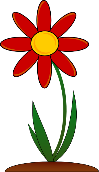 Red flower cartoon