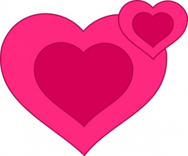 Two Pink Hearts Together clip art | Download free Vector