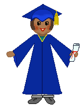 Graduation clip art of boys and girls in caps and gowns holding ...