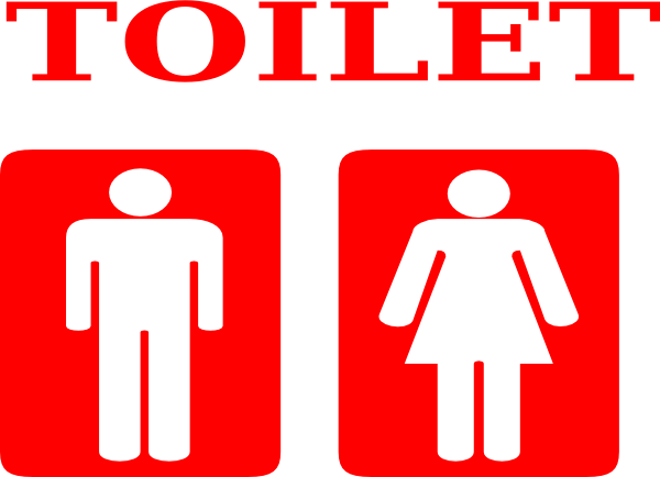 Red & White Toilet Sign Clip Art - vector clip art ...