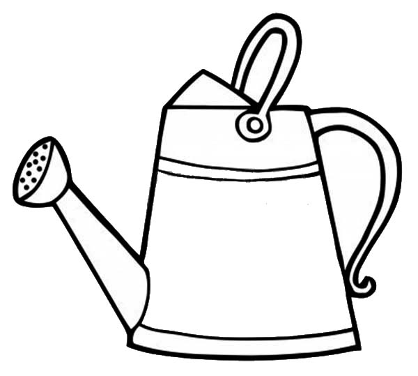 Classic Watering Can Coloring Page | Coloring Sun