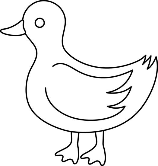 Cartoon duck clipart black and white outline