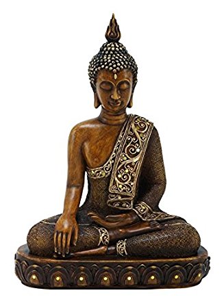 Amazon.com: Woodland Imports 15H in. Polystone Buddha A Religious ...