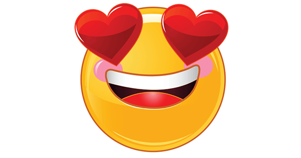 Heart-Shaped Eyes - Facebook Symbols and Chat Emoticons