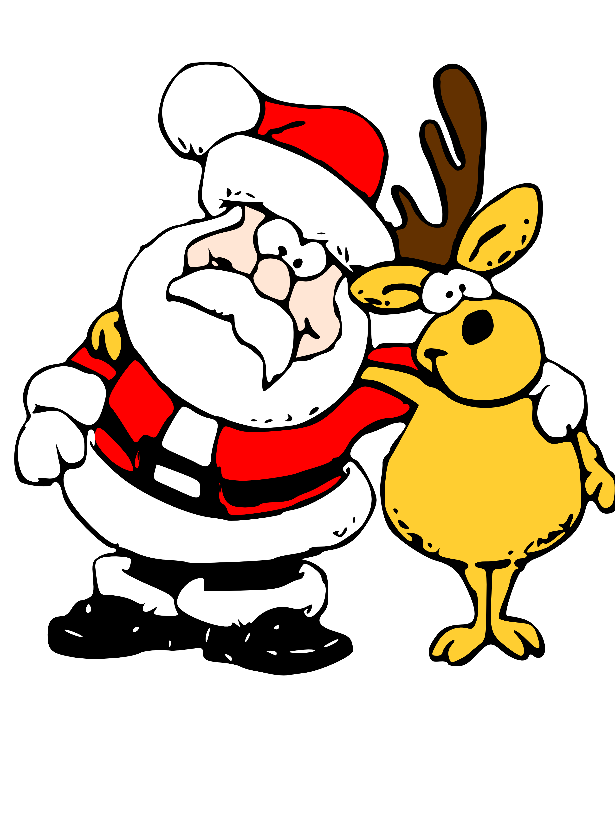 Clipart reindeer santa christmas