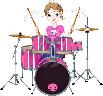 Drummer girl - clipart #