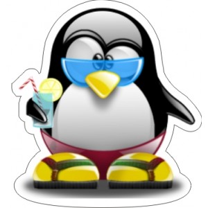 Tux Beach Sticker