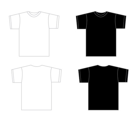 Black T Shirt Template Front And Back Psd - ClipArt Best