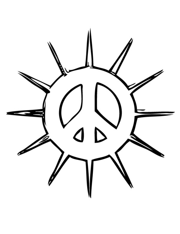Sharp And Pointy Peace Sign Coloring Page – Free Printable Peace ...