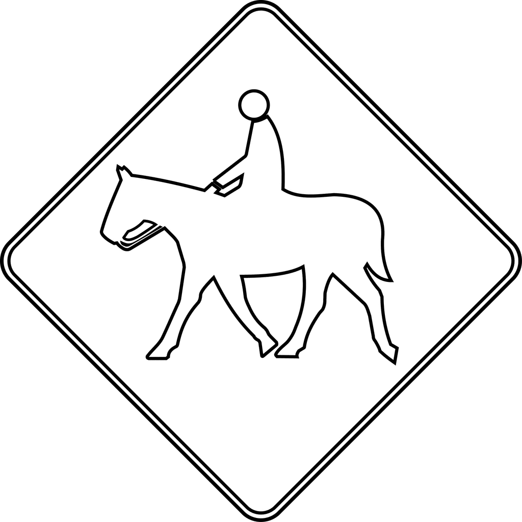 Знаки дорожного движения лошадь